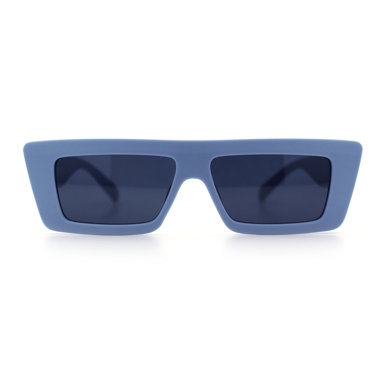 Womens Minimal Rectangle Cat Eye Retro Thick Plastic Urban Sunglasses