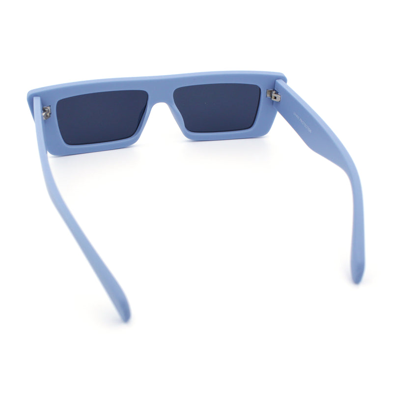 Womens Minimal Rectangle Cat Eye Retro Thick Plastic Urban Sunglasses