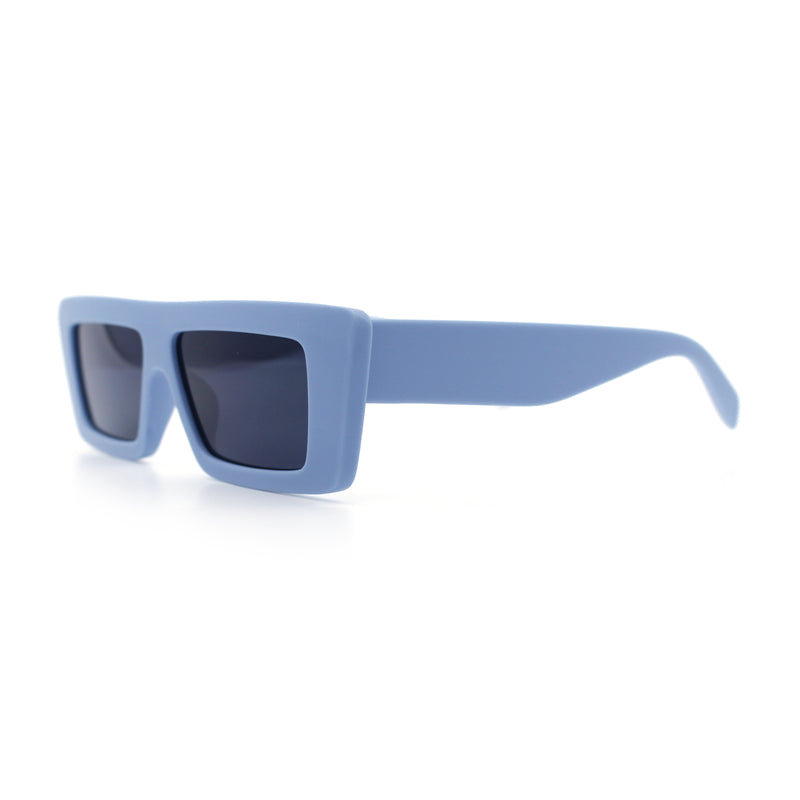Womens Minimal Rectangle Cat Eye Retro Thick Plastic Urban Sunglasses
