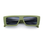 Womens Minimal Rectangle Cat Eye Retro Thick Plastic Urban Sunglasses
