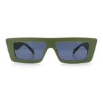 Womens Minimal Rectangle Cat Eye Retro Thick Plastic Urban Sunglasses