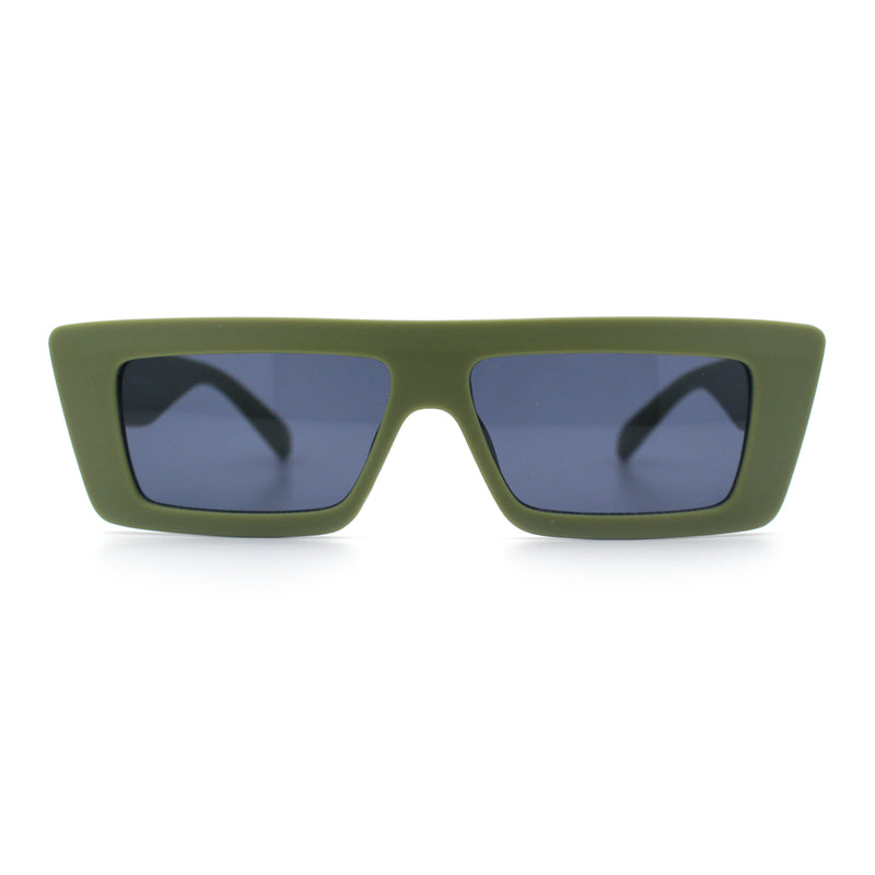Womens Minimal Rectangle Cat Eye Retro Thick Plastic Urban Sunglasses