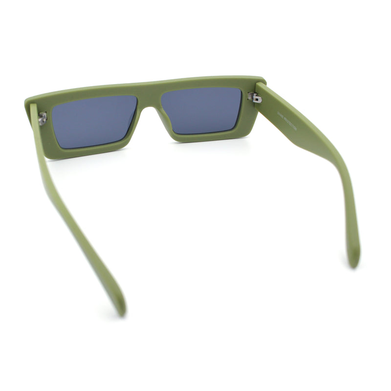 Womens Minimal Rectangle Cat Eye Retro Thick Plastic Urban Sunglasses