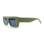Womens Minimal Rectangle Cat Eye Retro Thick Plastic Urban Sunglasses