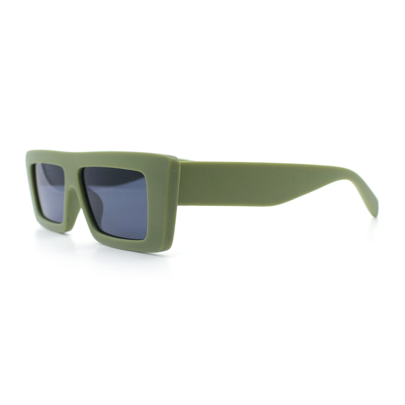 Womens Minimal Rectangle Cat Eye Retro Thick Plastic Urban Sunglasses