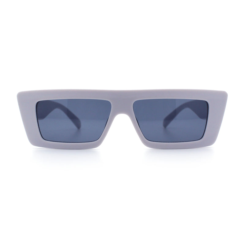 Womens Minimal Rectangle Cat Eye Retro Thick Plastic Urban Sunglasses