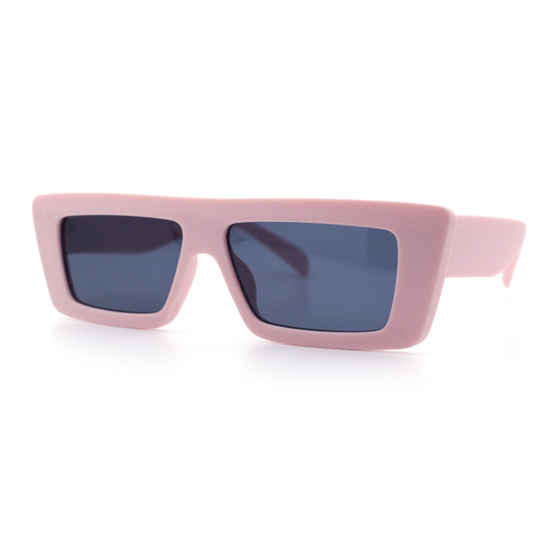 Womens Minimal Rectangle Cat Eye Retro Thick Plastic Urban Sunglasses
