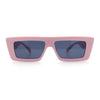 Womens Minimal Rectangle Cat Eye Retro Thick Plastic Urban Sunglasses
