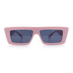 Womens Minimal Rectangle Cat Eye Retro Thick Plastic Urban Sunglasses