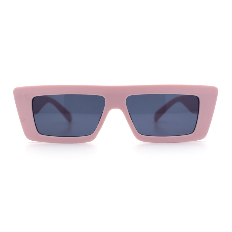 Womens Minimal Rectangle Cat Eye Retro Thick Plastic Urban Sunglasses