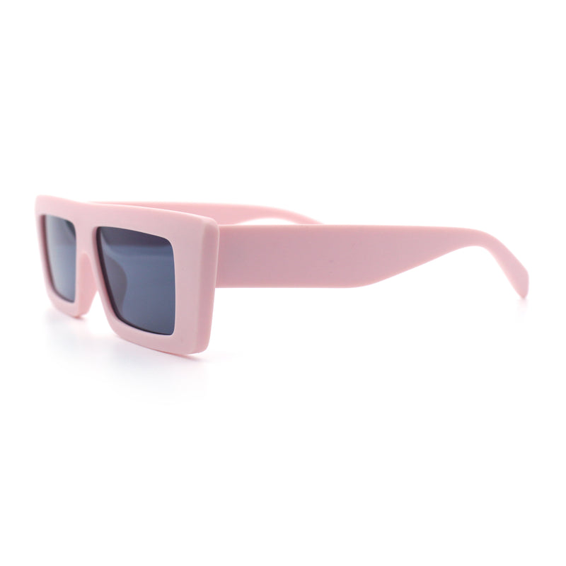 Womens Minimal Rectangle Cat Eye Retro Thick Plastic Urban Sunglasses