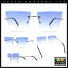 Womens Beveled Large Square Rectangle Rimless Cat Eye Luxury Sunglasses