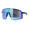 Mens Polarized Oversized Large Shield Monoblock Plastic Sport Sunglasses