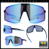 Mens Polarized Oversized Large Shield Monoblock Plastic Sport Sunglasses