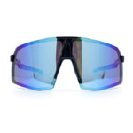 Mens Polarized Oversized Large Shield Monoblock Plastic Sport Sunglasses