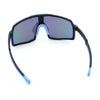 Mens Polarized Oversized Large Shield Monoblock Plastic Sport Sunglasses