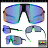 Mens Polarized Oversized Large Shield Monoblock Plastic Sport Sunglasses