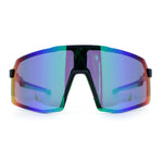 Mens Polarized Oversized Large Shield Monoblock Plastic Sport Sunglasses