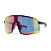 Mens Polarized Oversized Large Shield Monoblock Plastic Sport Sunglasses