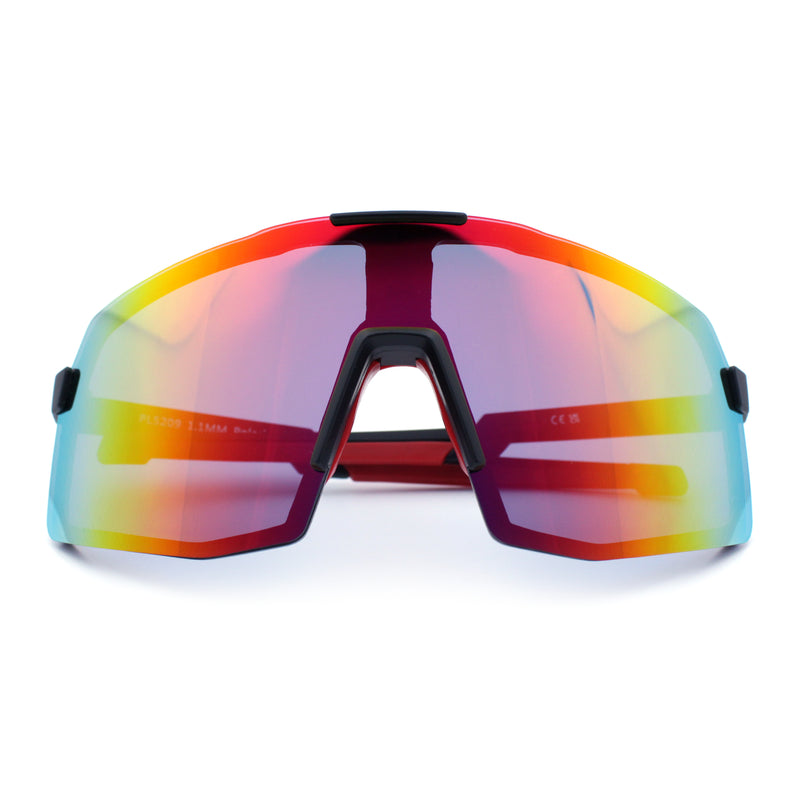 Mens Polarized Oversized Large Shield Monoblock Plastic Sport Sunglasses