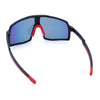 Mens Polarized Oversized Large Shield Monoblock Plastic Sport Sunglasses