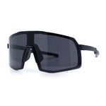 Mens Polarized Oversized Large Shield Monoblock Plastic Sport Sunglasses