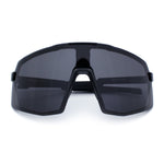 Mens Polarized Oversized Large Shield Monoblock Plastic Sport Sunglasses