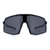Mens Polarized Oversized Large Shield Monoblock Plastic Sport Sunglasses