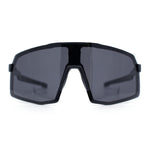 Mens Polarized Oversized Large Shield Monoblock Plastic Sport Sunglasses