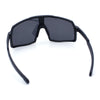 Mens Polarized Oversized Large Shield Monoblock Plastic Sport Sunglasses