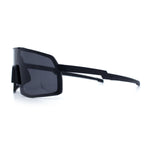 Mens Polarized Oversized Large Shield Monoblock Plastic Sport Sunglasses