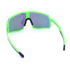 Mens Polarized Oversized Large Shield Monoblock Plastic Sport Sunglasses