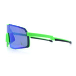 Mens Polarized Oversized Large Shield Monoblock Plastic Sport Sunglasses