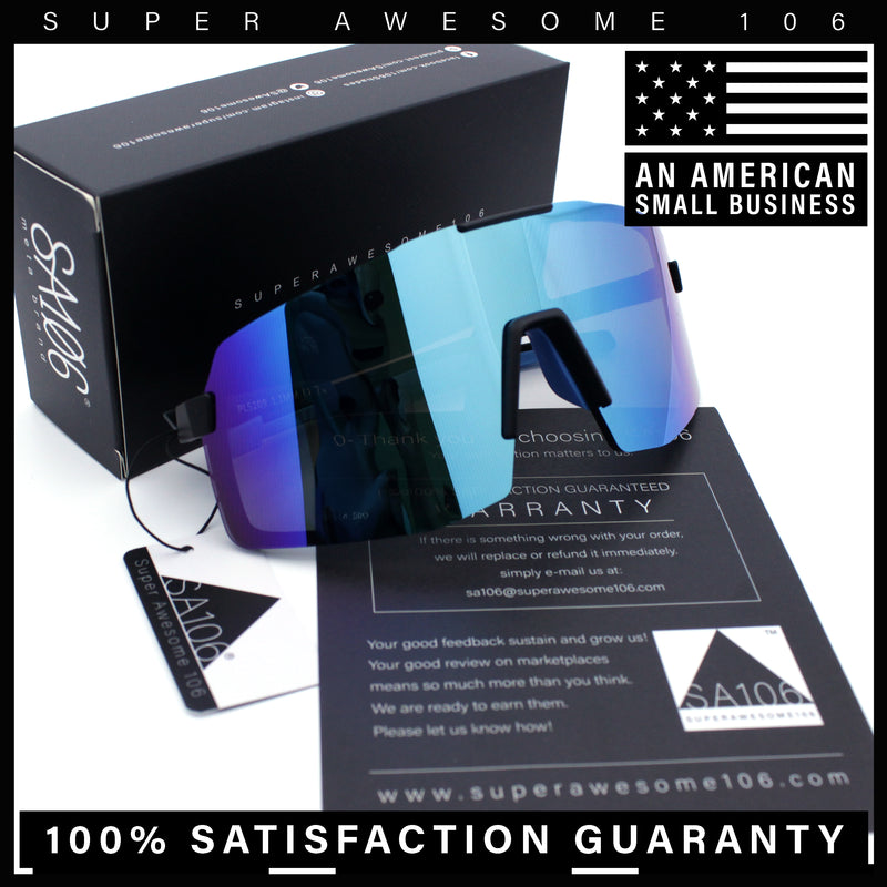 Mens Polarized Oversized Large Shield Monoblock Plastic Sport Sunglasses