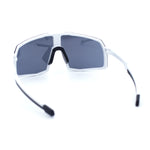 Mens Polarized Oversized Large Shield Monoblock Plastic Sport Sunglasses