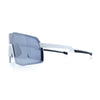 Mens Polarized Oversized Large Shield Monoblock Plastic Sport Sunglasses