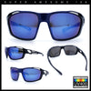Mens Xloop Classic Mirror Lens Rectangle Wrap Biker Style Plastic Sunglasses