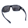 Mens Xloop Classic Mirror Lens Rectangle Wrap Biker Style Plastic Sunglasses
