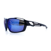 Mens Xloop Classic Mirror Lens Rectangle Wrap Biker Style Plastic Sunglasses