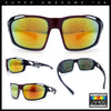 Mens Xloop Classic Mirror Lens Rectangle Wrap Biker Style Plastic Sunglasses