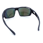 Mens Xloop Classic Mirror Lens Rectangle Wrap Biker Style Plastic Sunglasses