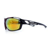 Mens Xloop Classic Mirror Lens Rectangle Wrap Biker Style Plastic Sunglasses