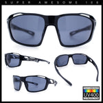 Mens Xloop Classic Mirror Lens Rectangle Wrap Biker Style Plastic Sunglasses