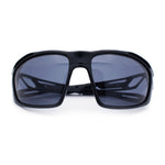 Mens Xloop Classic Mirror Lens Rectangle Wrap Biker Style Plastic Sunglasses