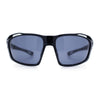 Mens Xloop Classic Mirror Lens Rectangle Wrap Biker Style Plastic Sunglasses