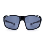 Mens Xloop Classic Mirror Lens Rectangle Wrap Biker Style Plastic Sunglasses