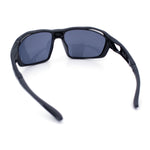 Mens Xloop Classic Mirror Lens Rectangle Wrap Biker Style Plastic Sunglasses