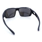 Mens Xloop Classic Mirror Lens Rectangle Wrap Biker Style Plastic Sunglasses