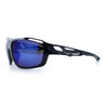 Mens Xloop Classic Mirror Lens Rectangle Wrap Biker Style Plastic Sunglasses