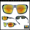 Mens Xloop Classic Mirror Lens Rectangle Wrap Biker Style Plastic Sunglasses